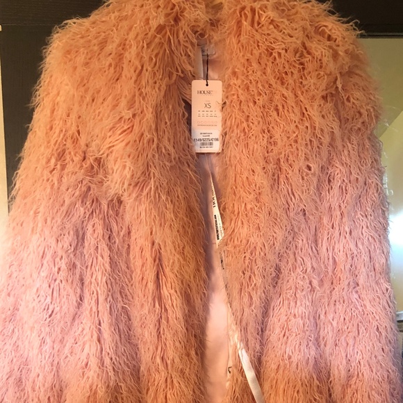 HOUSE OF CB FELICITA BLUSH COAT SIZE XS - Picture 4 of 8